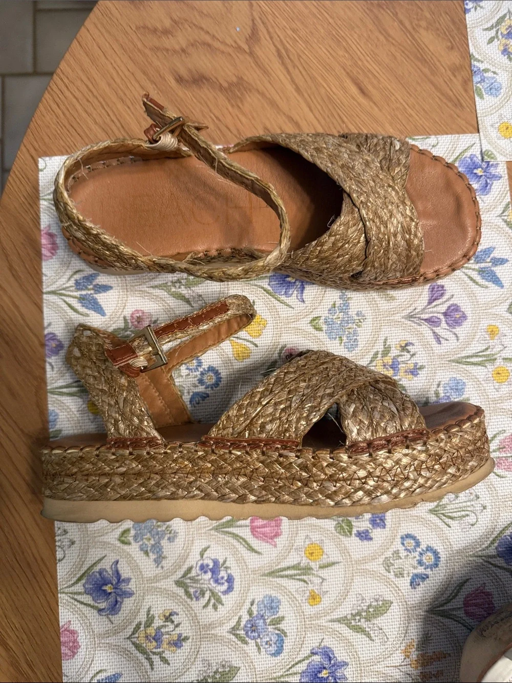 BEACH brand Woven Metallic Platform Sandals - Gold